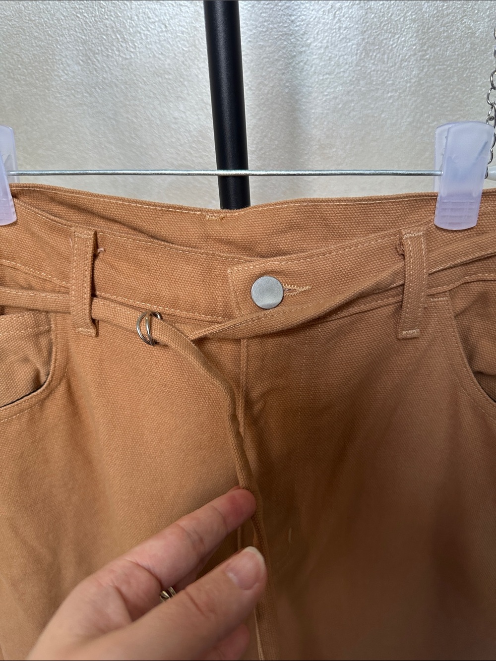 BRÛLÉ Dylan Pant in Tobacco Wide Leg Trousers Jeans with Micro Belt sz 30 - Picture 11 of 14